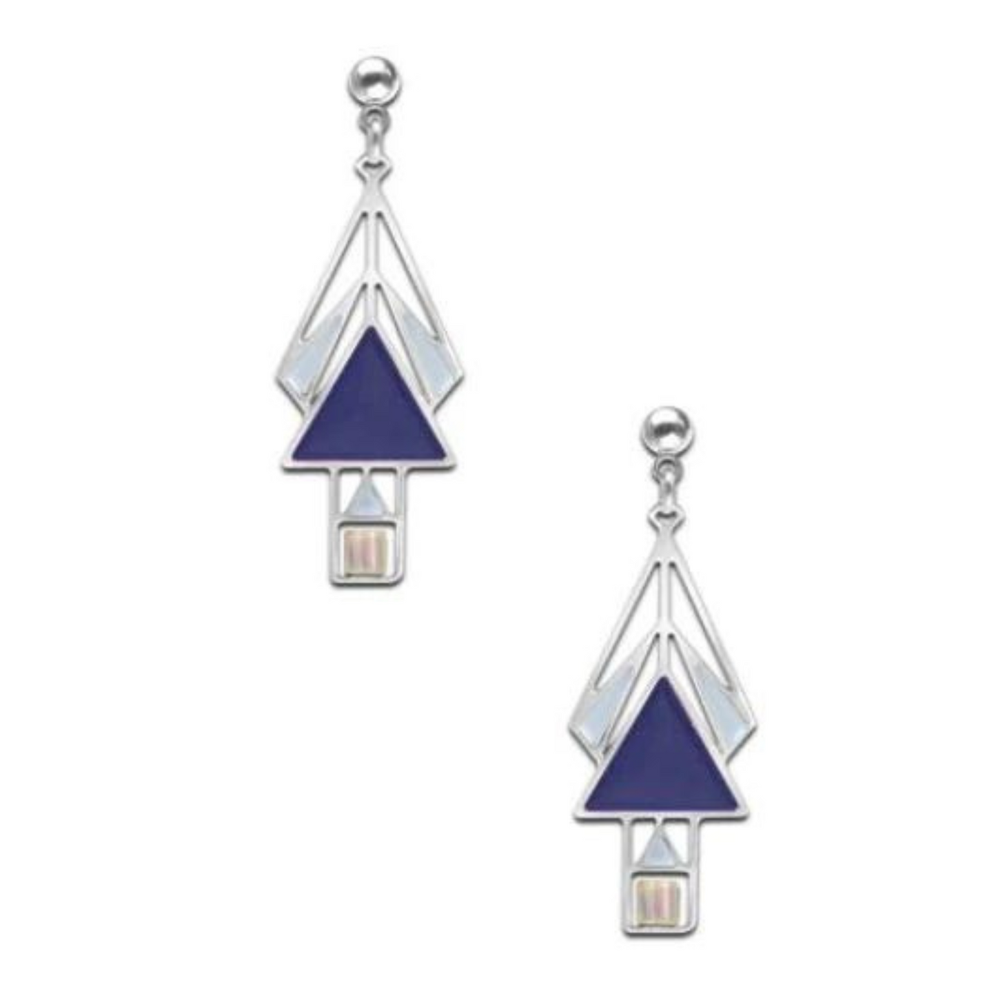 Earrings - Mahony Window Navy/Light Blue
