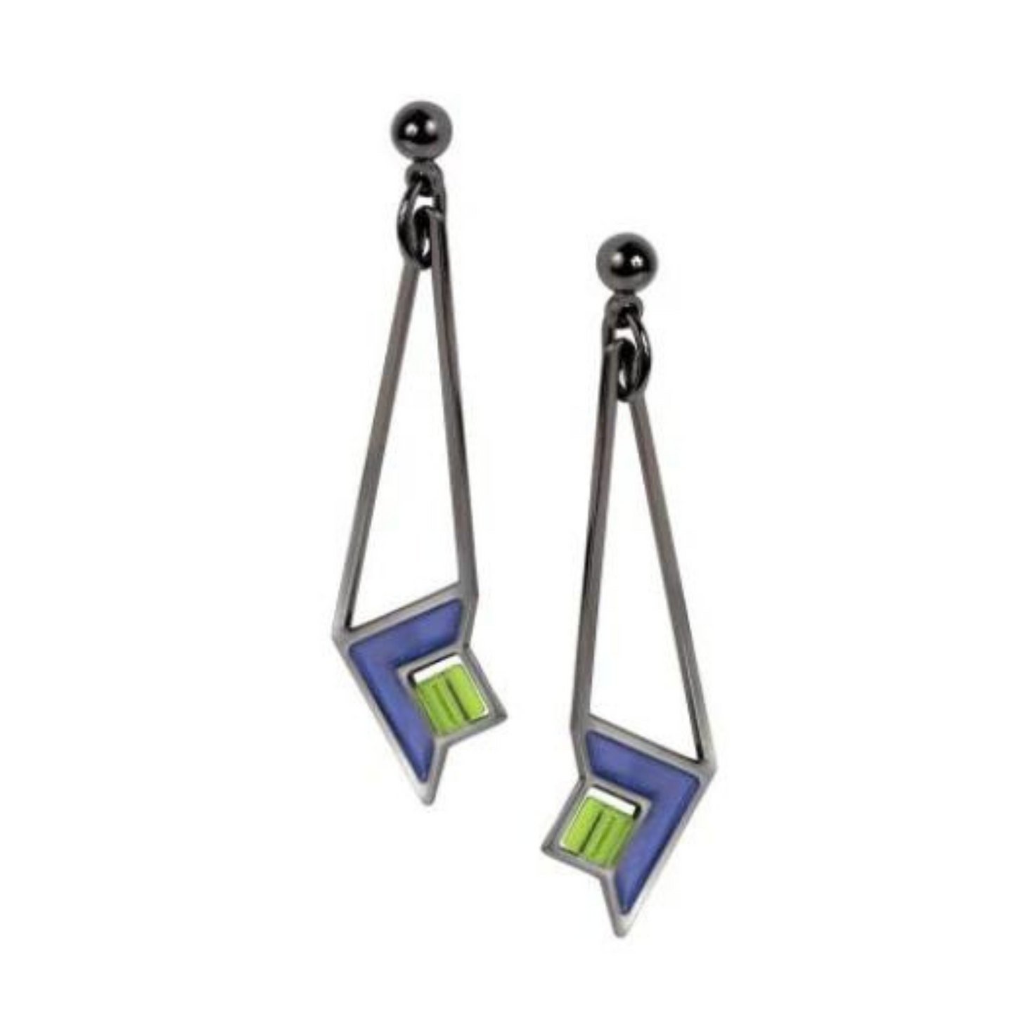 Earrings Dana House Art Glass Blue/Green