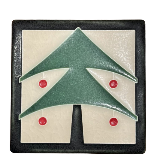 Art Tile - Peppermint Christmas Tree by Motawi