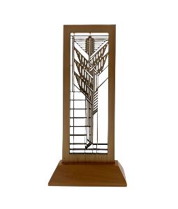 Wooden Accent Sumac Art Glass