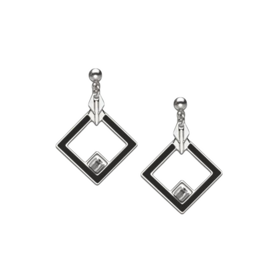 Earrings - May House Black/Crystal