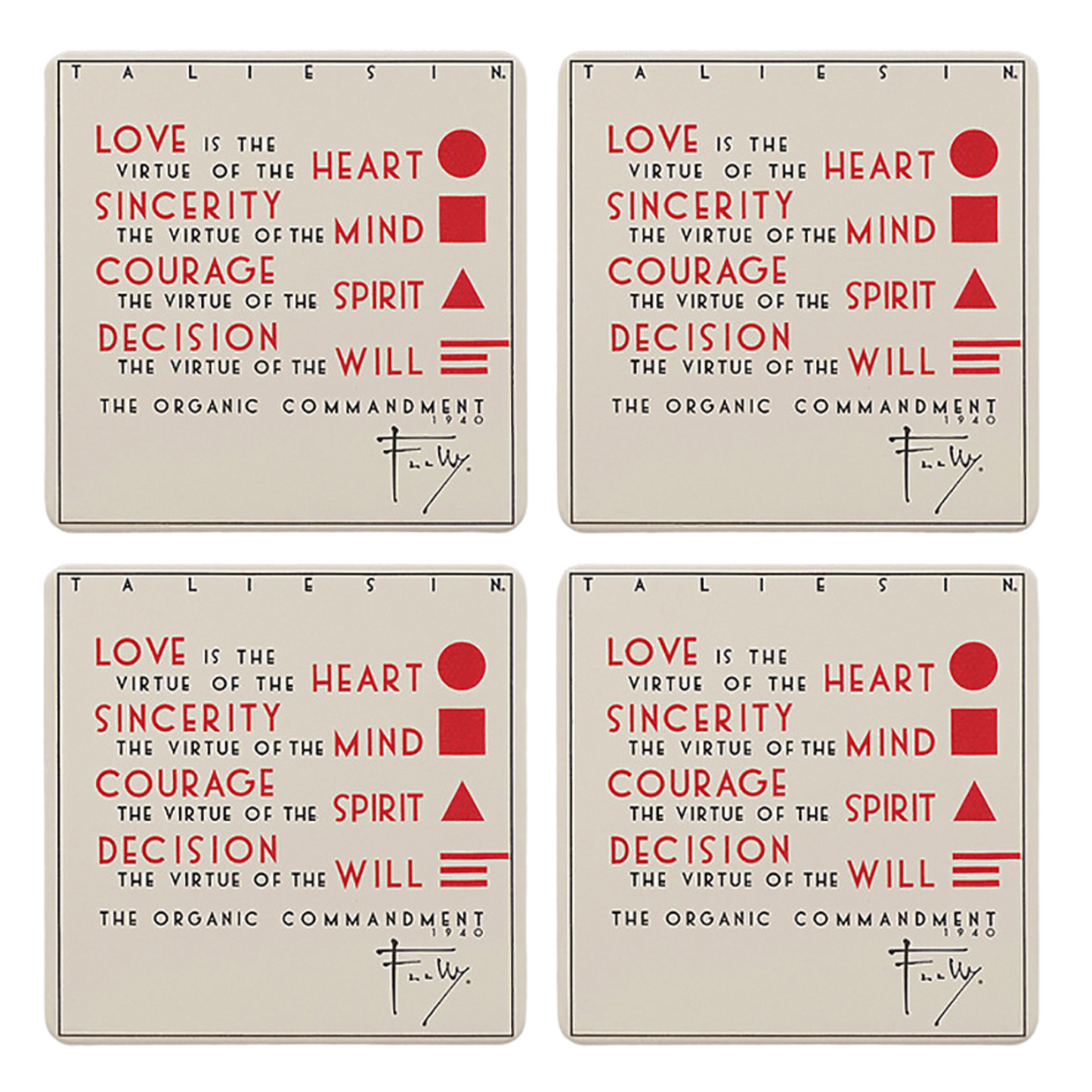 Coaster Set - Organic Commandment