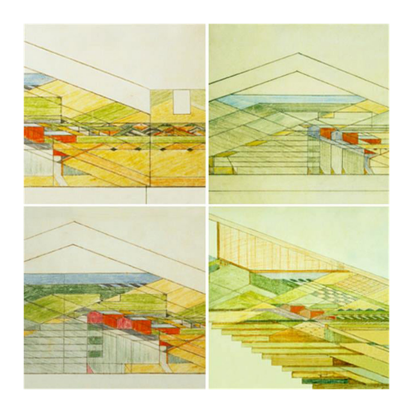 Coaster Set - Frank Lloyd Wright's WI Red Barns Asst.