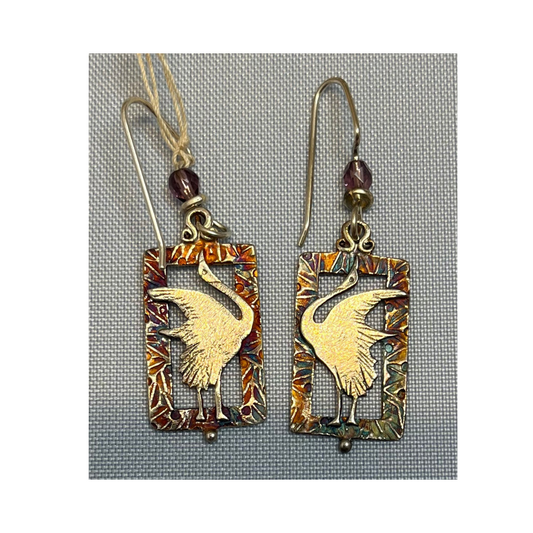 Earrings - Cranes