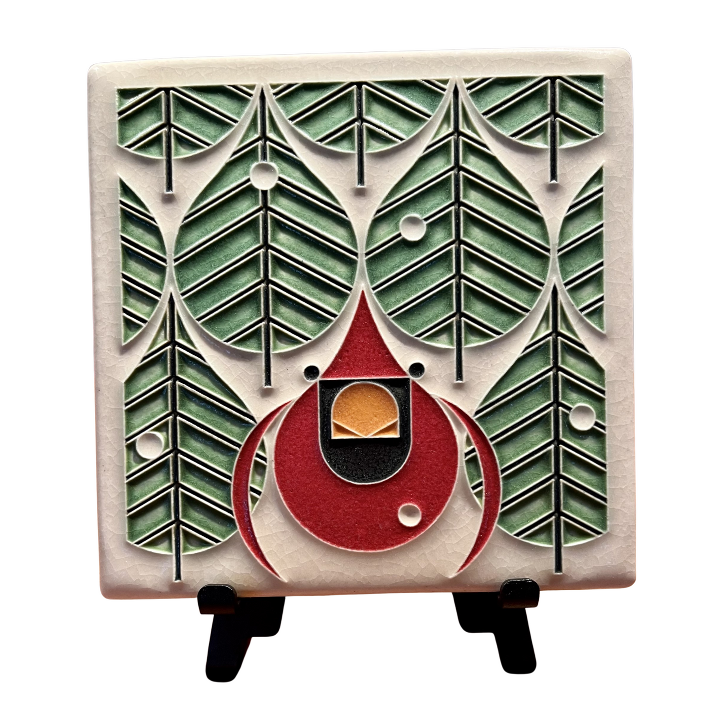 Art Tile - Coniferous Cardinal by Motawi