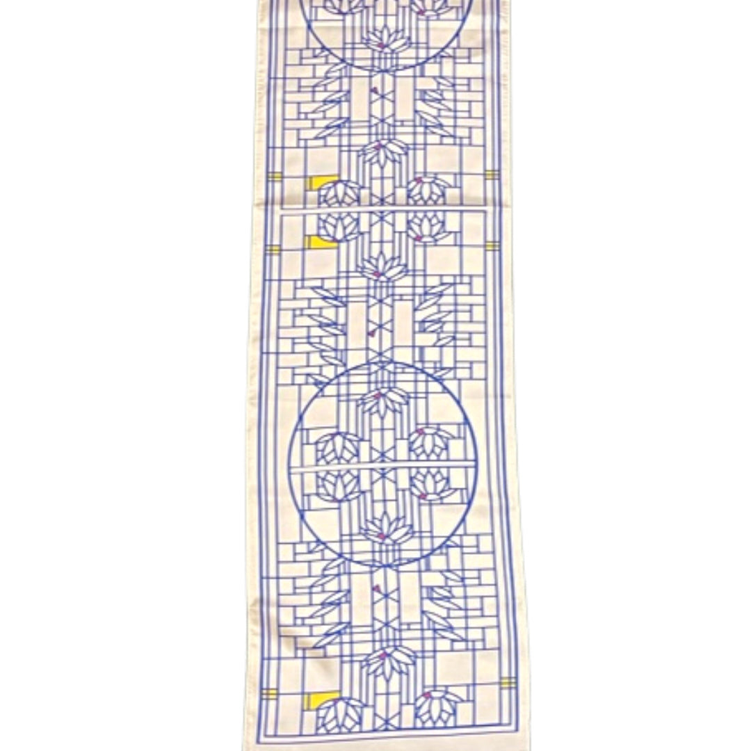Silk Scarf Waterlilies Cream