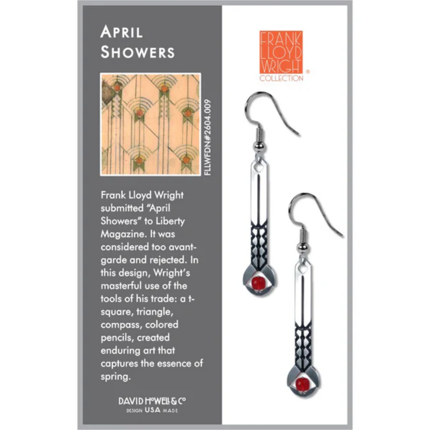 Earrings April Showers Red