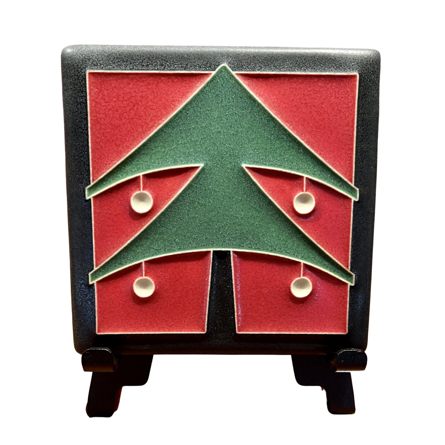 Art Tile - Red Christmas Tree by Motawi