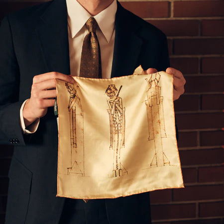 Pocket Square - Midway Gardens Sprites - Sepia