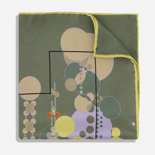 Pocket Square - Midway Gardens By The Sea - Garden Olive