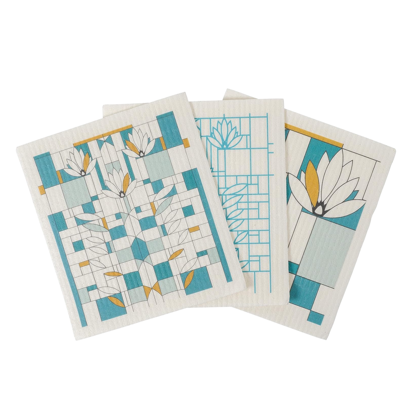 Swedish Dish Cloth Set - Waterlilies