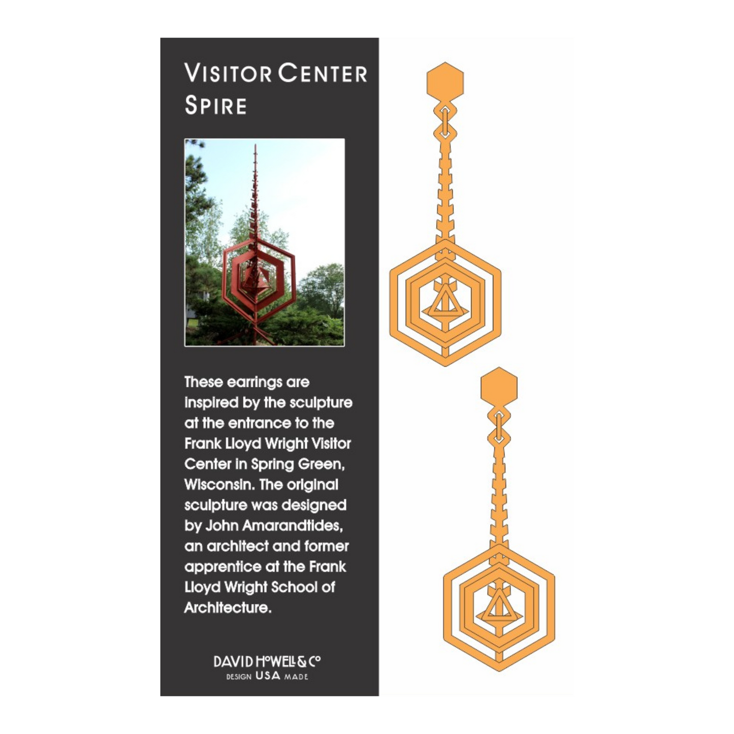 Earrings - Visitor Center Spire - Gold