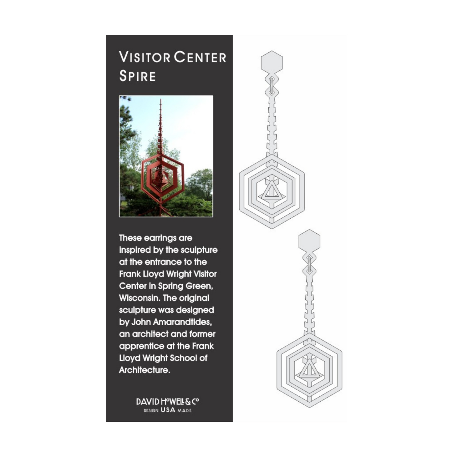 Earrings - Visitor Center Spire - Silver