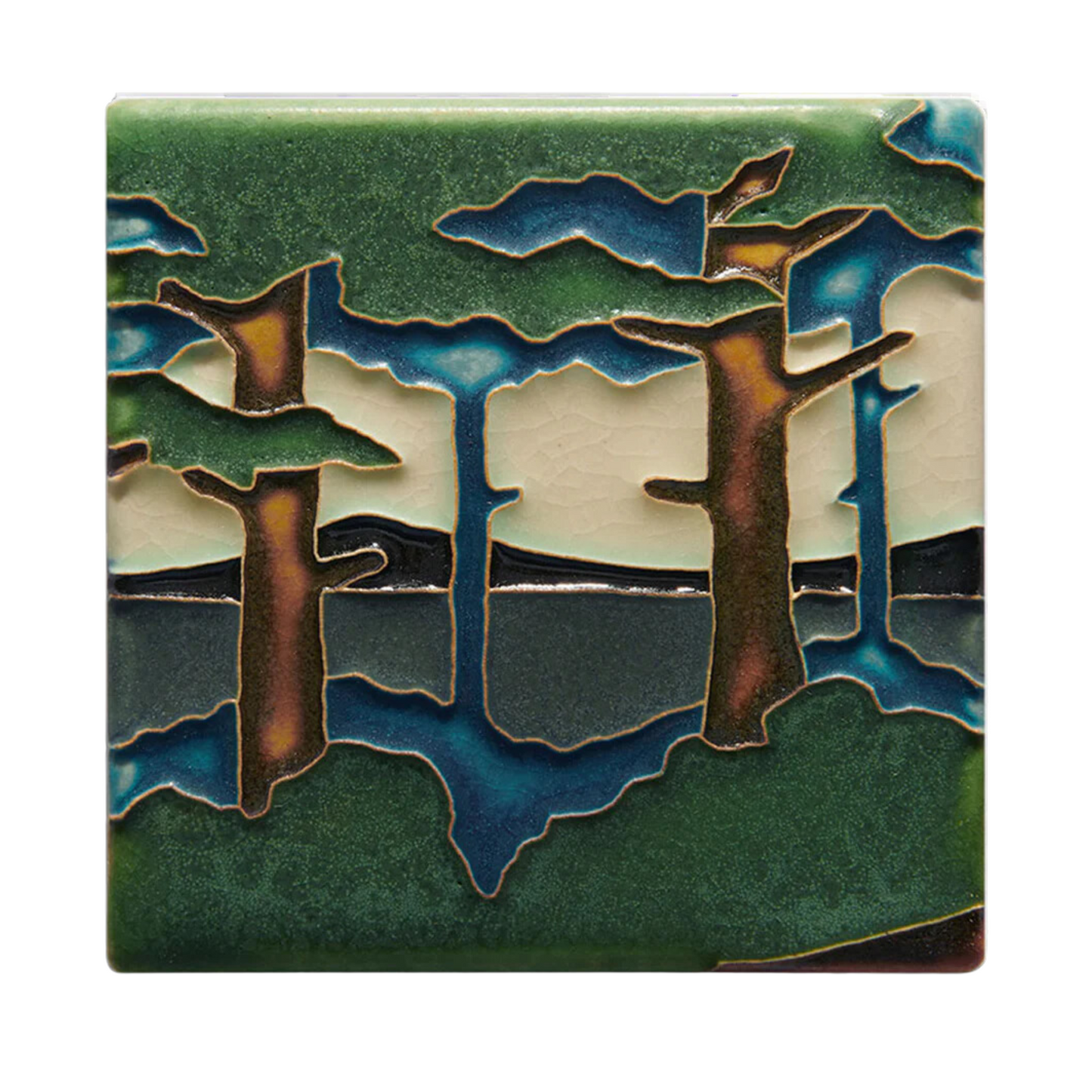 Art Tile - Pine Landscape Valley Summer by Motawi