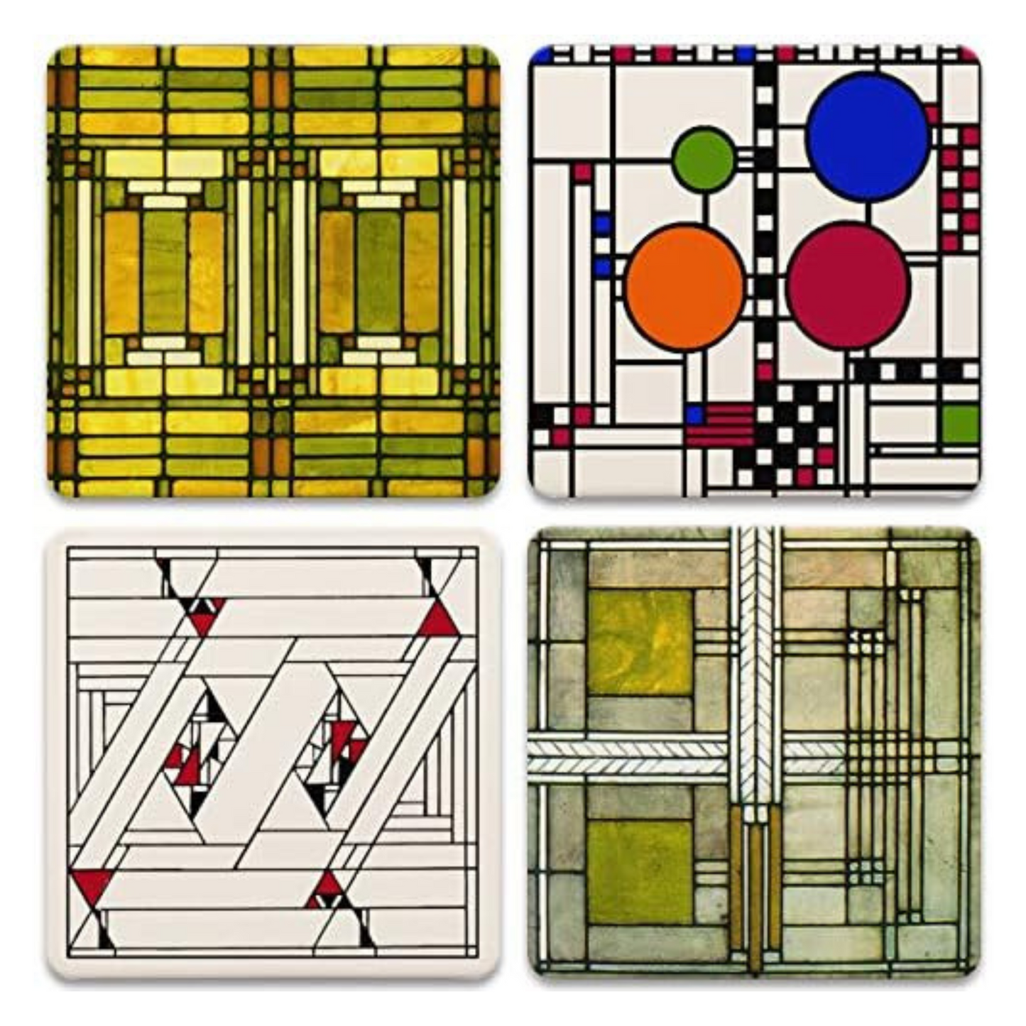 Coaster Set - Frank Lloyd Wright Art Glass Asst.