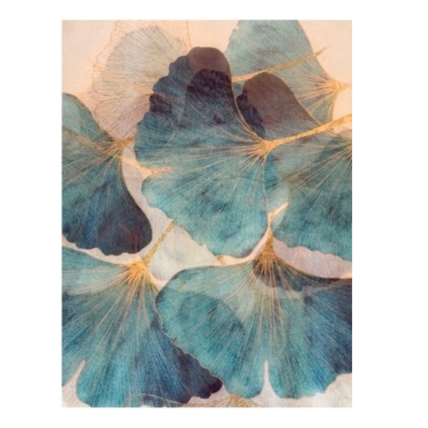 Scarf - Silk Ginkgo Seafoam