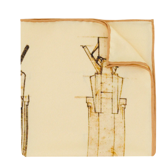 Pocket Square - Midway Gardens Sprites - Sepia