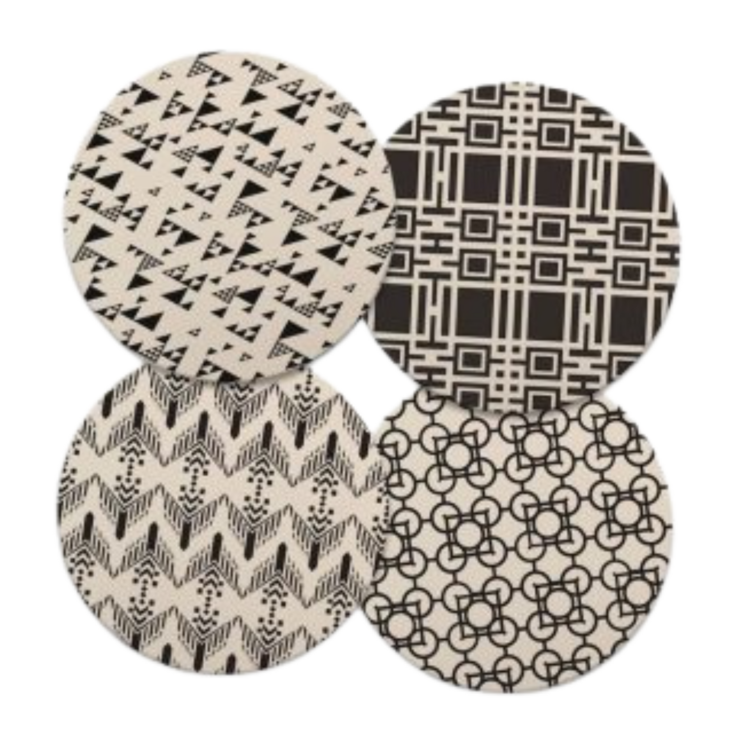 Coaster Set - Black and White Patterns