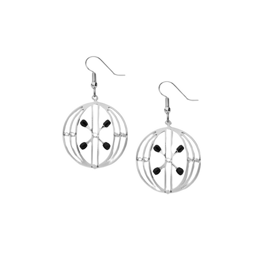 Earrings - Sullivan Elevator Door Design Black