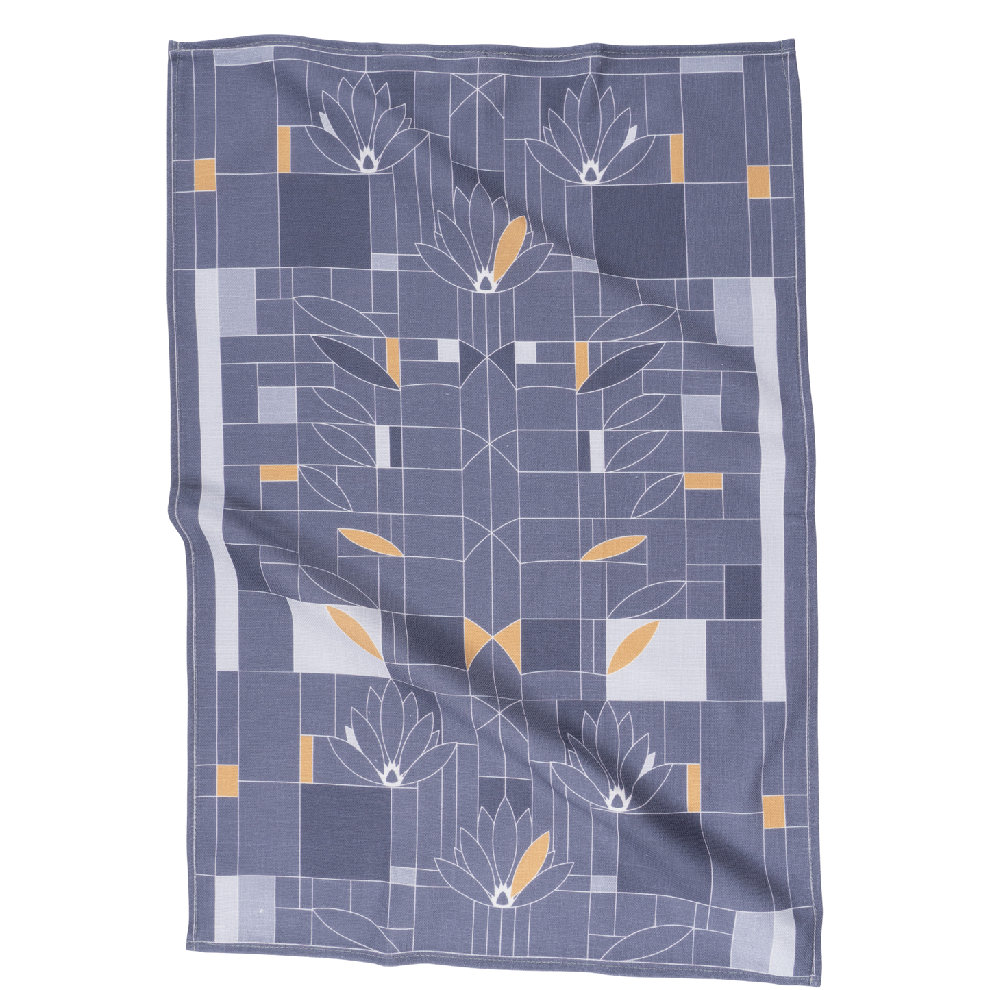 Tea Towel - Waterlilies Dark Blue