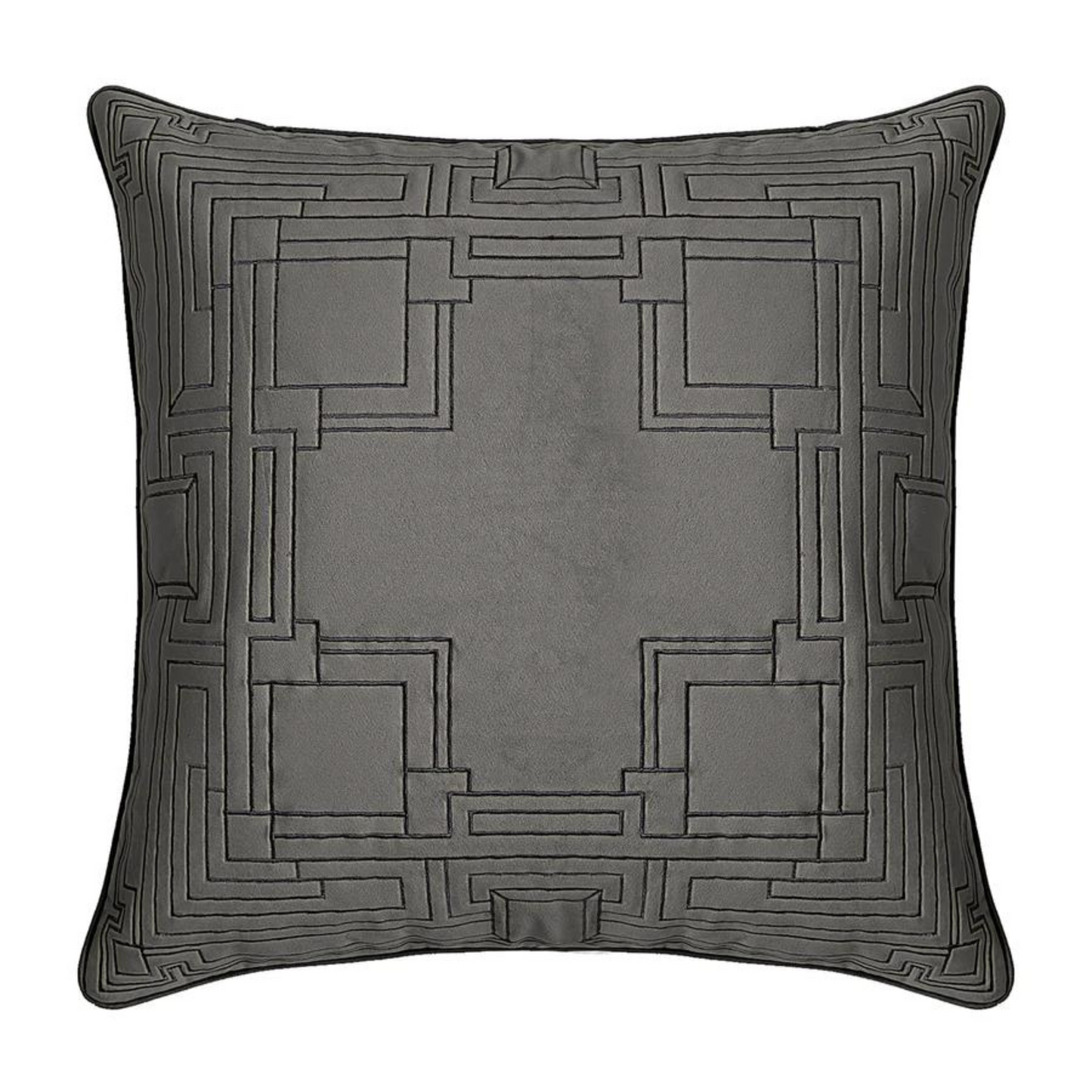 Pillow DS Velvet Quilted Textile Block Grey